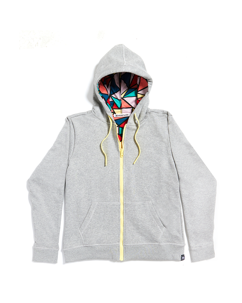 Hoodie - Grey/Multi-Color Triangles (Reversible)